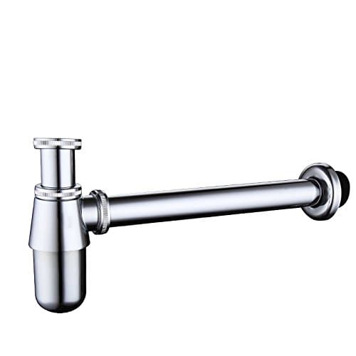 Ytdzsw High Quality Solid Brass Bottle Trap Bathroom Sink Vanity Basin Pipe Waste Drain Pipe Siphon Drainer P-Trap Wall Drain Pipe