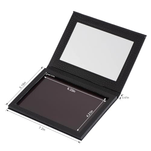 Allwon Magnetic Palette Empty Makeup Palette With Mirror For Eyeshadow Lipstick Blush Powder (Black)