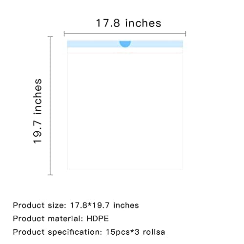 Cat Litter Box Liner, 45 Count Large Extra Heavy Duty Durable Drawstring Cat Litter Trash Bags for Automatic Cat Litter Box& Cat Litter Pan (20" x 18")