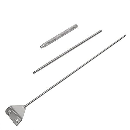 MingDak Aquarium Algae Scraper, Adjustable Stainless Steel Glass Cleaner Tool Aquatic Handheld Spatula Brush for Fish Tank Starter Kits, Silver