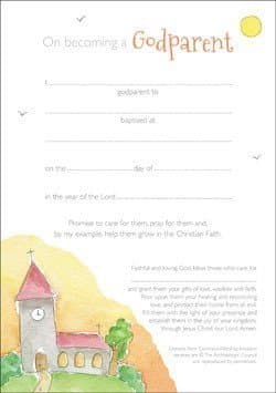 Godparent Certificate - Church Sunset - 10 Pack