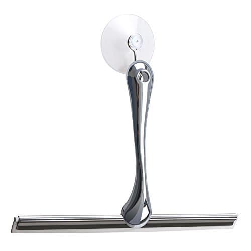 Shower Squeegee LUXEAR Window Squeegee - Bathroom Squeegee for Mirror Shower Glass Wiper - Car Windshield Wiper Window Glass Cleaning with Chrome Suction Cup Holder