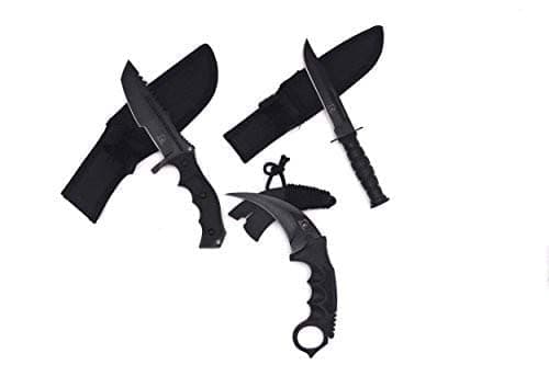Falcon Knives CSGO Tactical Fixed Blade Set. 3 PCS Tactical Daggers. 2 Different Combo. for Collection, Gift, and Outdoors Camping Cut Ropes, Branches