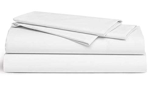 100% Organic Cotton Bed Sheets | 350 Thread Count | White Queen 3 Piece Set : Fitted Sheet, Flat Sheet, 2 Pillowcases | Super Soft GOTS Certified | Quality Home Bedding