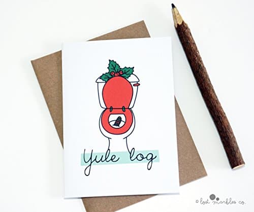 Rude Christmas Card - Yule Log