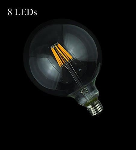 220 – 240 V Warm White LED Globe Light Bulb 8 W G125 Vintage Edison Light Bulb E27 4 W Energy Saving, E27, 8.00 wattsW [Energy Class A++]