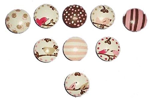 KIDS PINK AND BROWN PENELOPE DRAWER KNOBS OR NAIL COVERS