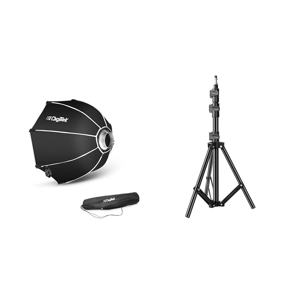 Digitek® (DSB-65 Bowens) Portable Bowens Octagon Softbox with Double Diffuser Cloth, Compatible with