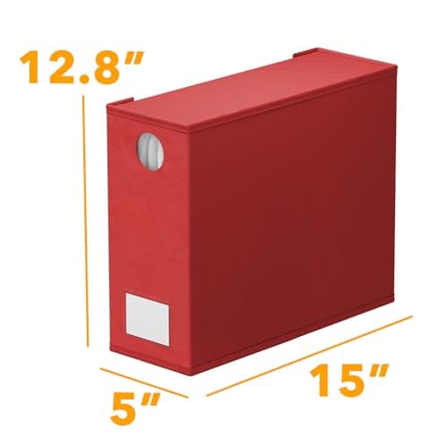 SpaceAid 4 Pack Bed Sheet Organizers and Storage, Foldable Sheet Organizer for Linen Closet, Sheets Set Folder Keeper with Window XL (Queen & King Size) Bedding Container (Red, 4 Pack)