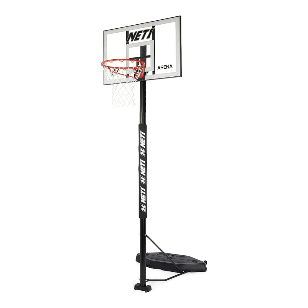 Premium Height Adjustable Full-Size Regulation Portable Basketball Backboard System For Adults, Ultra Durable 18" Solid Steel Hoop, Padded Pole