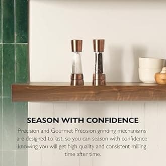 Cole & Mason Derwent Salt and Pepper Grinder Set - Refillable Salt & Pepper Grinder Set with Gourmet Precision Mechanisms - Kitchen Accessories for Cooking - Gift Set, Copper