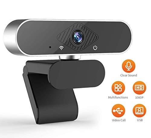 Webcam 1080P Full HD Streaming Web Camera with Microphone USB Computer Camera for PC Laptop Desktop Mac Video Calling Recording Streaming Video Conference Online Teaching Business Gaming