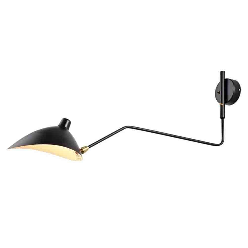 JIAWEI Wall Lamp, Adjustable Swing Long Arm Wall Lamp, Simple Bedroom Bedside Lamp, E14 Light Source Dining Room Background Lighting 86 * 56cm,Gold
