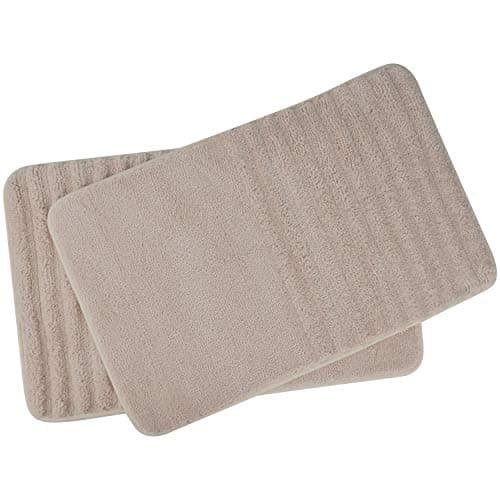 TOMORO Non-Slip Bathroom Rugs – 2 Piece Microfiber Bath Rug Quick Dry, Super Soft, Extra Absorbent Luxury Hotel Door Carpet and Shower Bath Mat with Waterproof Non-Skid Backing