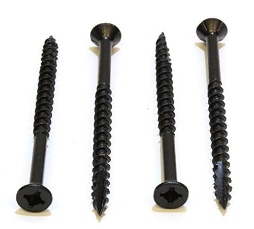 #8 x 2-1/2" Black E-Coat w/Lube Phillips Flat Head Wood Screw, (100 Pack), Self Tapping Type 17 Point