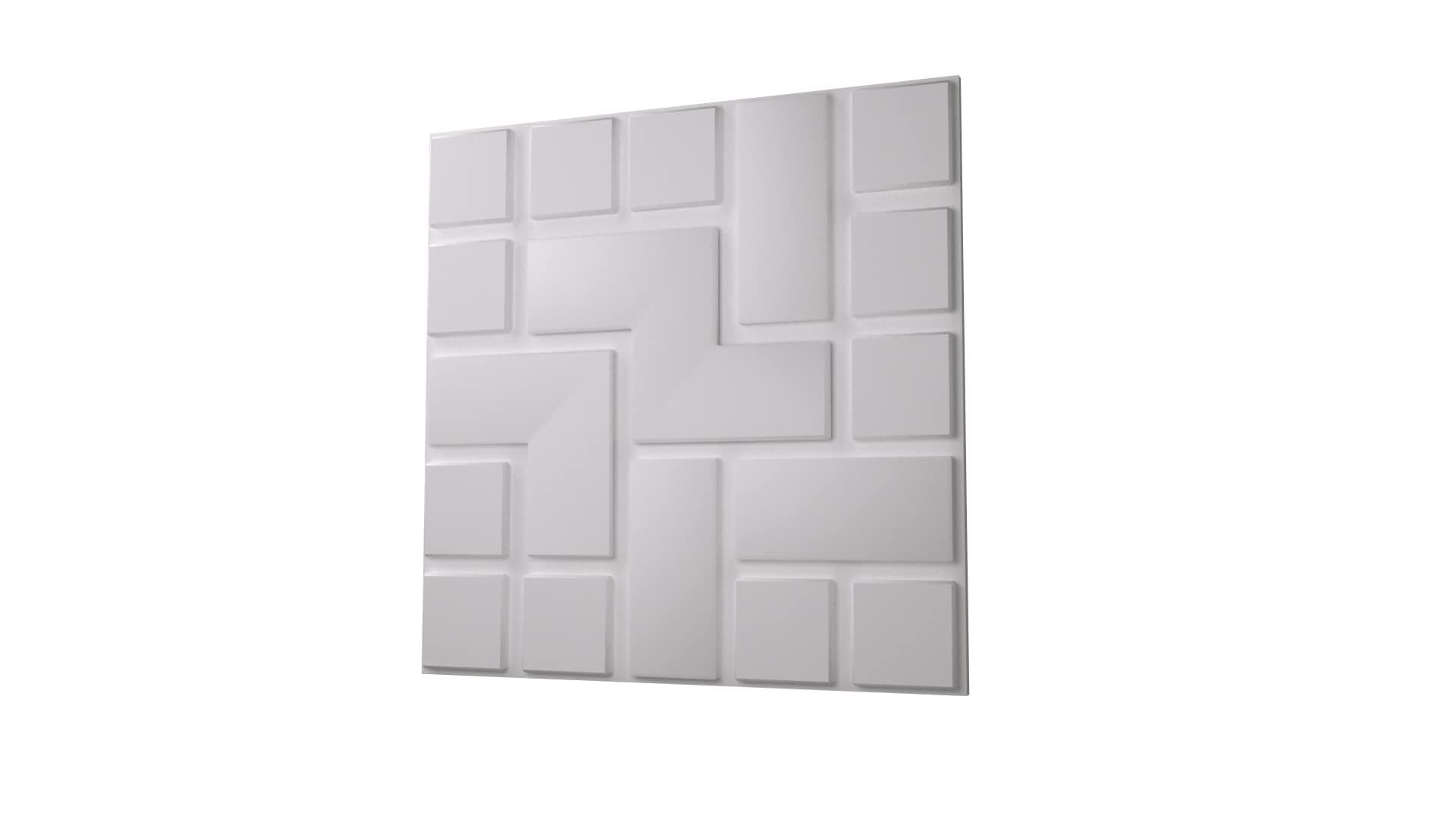 – Anigma 3D PVC Wall Panels, 5 Different Shapes, White/Black, Easy Installation, 12 Panel Pack, 500x500mm Each Panel (Tetris/White)