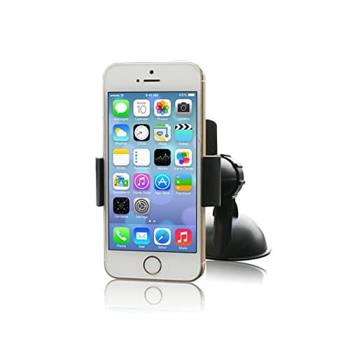 GemRay Car Mount Holder. Hold Your Cell Phone Safe And Secure. Compatible With Iphone 6/6Plus/5/5s/5c/4s/4. Will hold any other phone up to 5"0. (Universal Car Mount Holder) [Black]