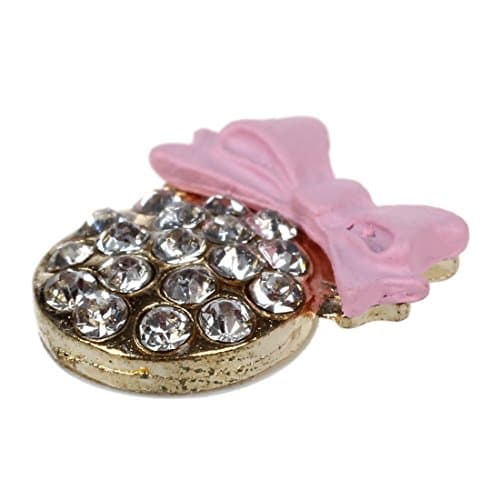 niceEshop(TM) Pink Bow with Bling Rhinestone Home Button Sticker for iPhone iPad iPod