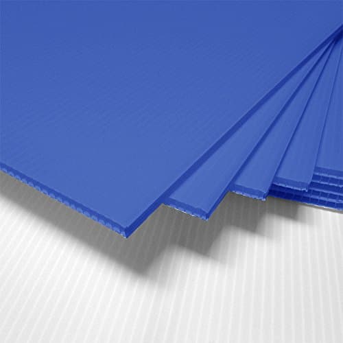18" x 24" Blank Corrugated Plastic Sheets Coroplast - Blue 25-Sheet Bundle