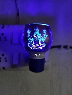 Kapur Dani Electrical Camphor Diffuser. Glass Kapoor Dhani & Essential Oil Diffuser with On Off Switch to Toggle Between Burner & Lamp (Shiva)