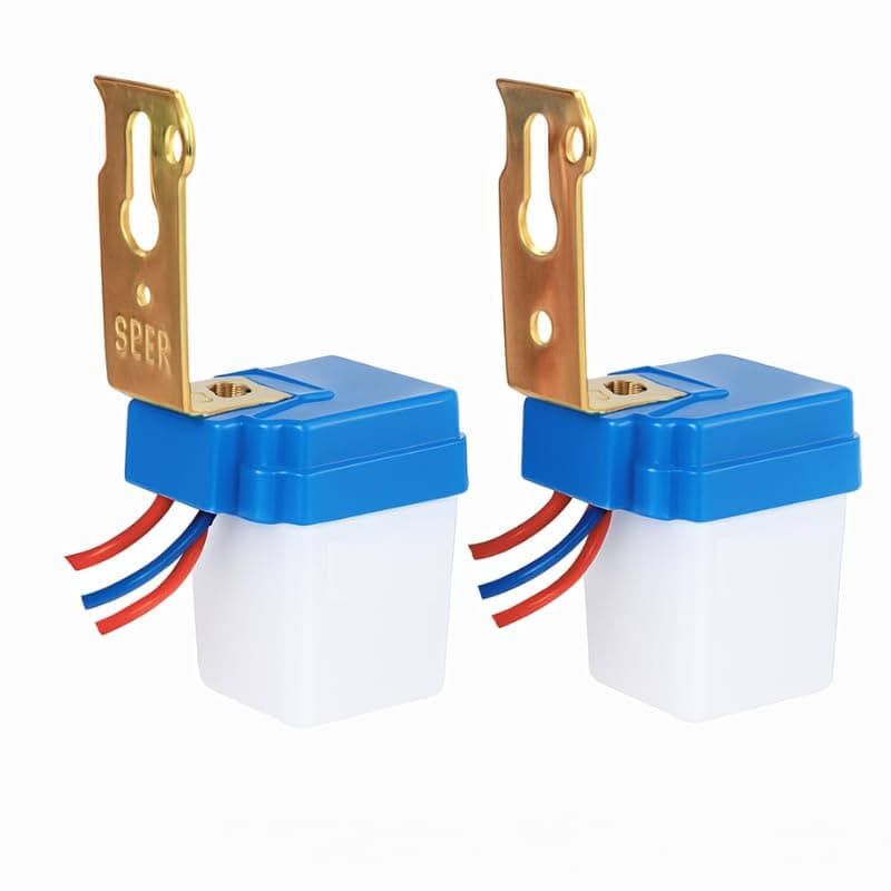 (QS-301): 220 V Auto Day/Night On & Off Photocell, LDR Sensor Switch (6 A) for Lighting Water Proof (Photocell - Sensor 6A(Set of 2))