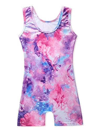 Leotards for Girls Gymnastics Toddler Dance Biketards Mermaid Unicorn Athletic Dance Wear Shiny Rainbow Blue Hotpink