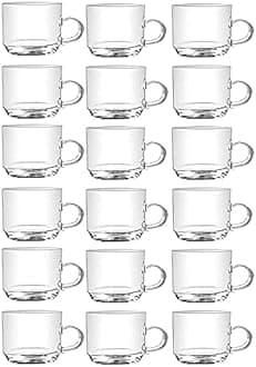 Glass Tea and Coffee Cup,Iced and Green Tea Cups [210 ML][18 PIS]