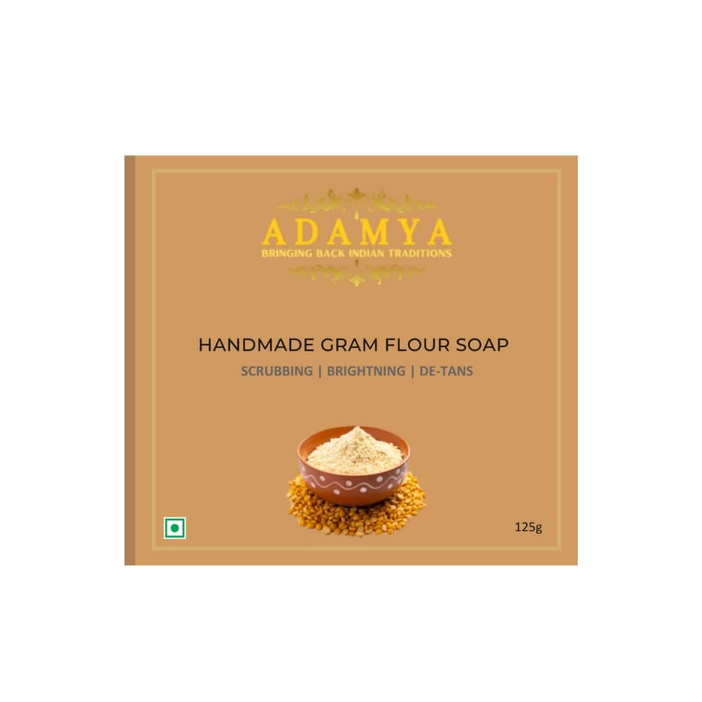 Adamya Handmade Cold Processed Gram Flour Soap For Brightening and DE-TAN, 125g