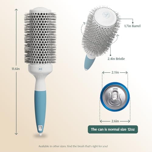 Professional Round Brush for Blow Drying - Medium Ceramic Ion Thermal Barrel Brush for Sleek, Precise Heat Styling and Blowout Volume - Lightweight, Antistatic Bristle Hair Brush by Osensia (1.7 Inch)
