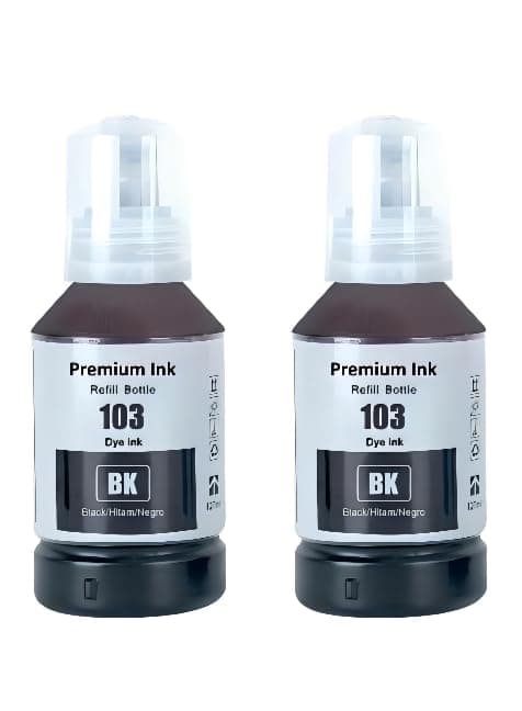NexNova® ink 103 for Epson for EcoTank Double Black for L1110‎ L3110 L3111 L3150 L3151‎ L3156 L3160 L5190‎ (2BK)
