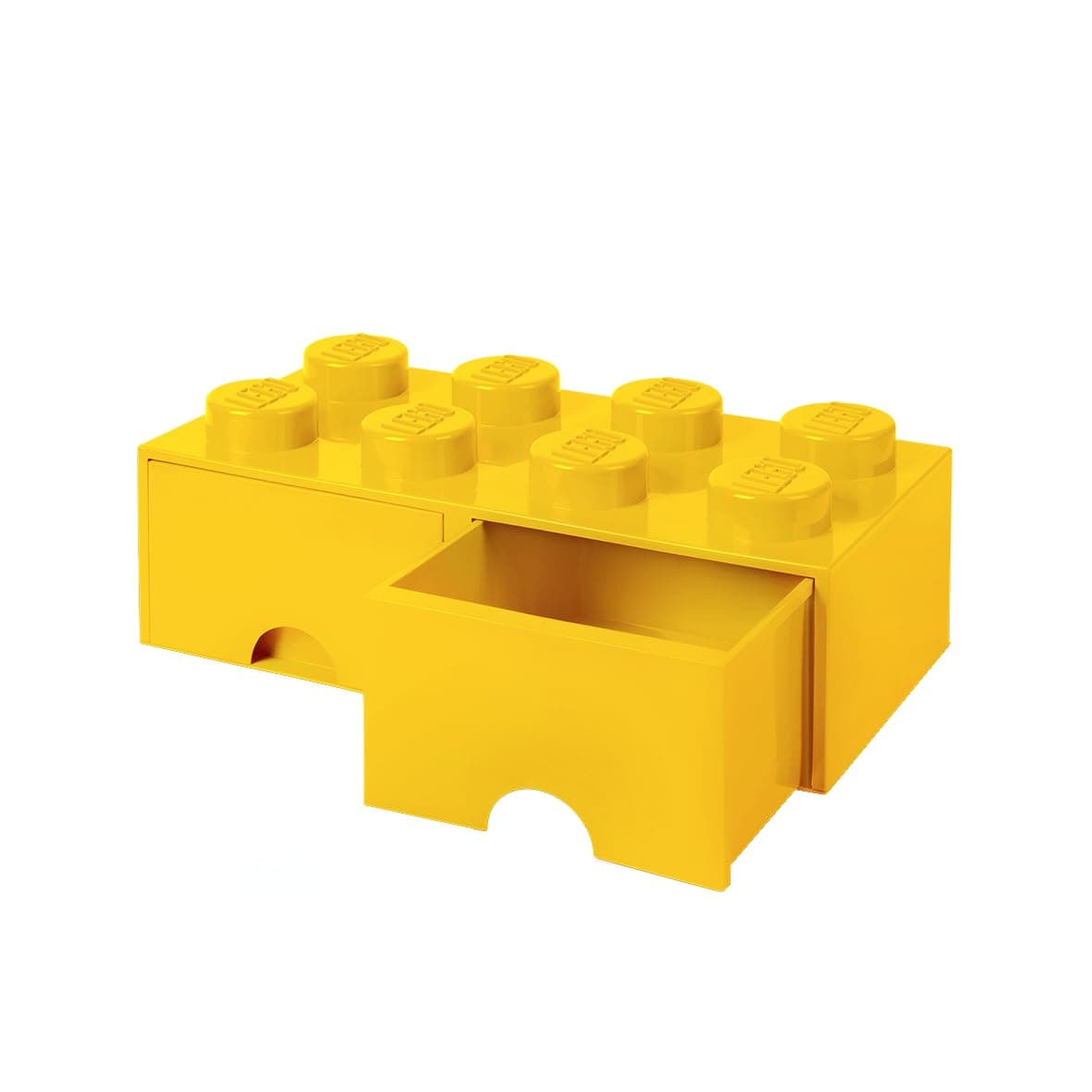 LEGO Brick with 8 Knobs and 2 Drawers YELLOW - Storage Box for LEGO, Toys, Desk Drawers, and Office Supplies, Stackable Storage Box, Home Decoration