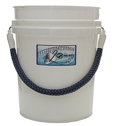 Battlewagon Bucket White - Navy Blue Rope Handle
