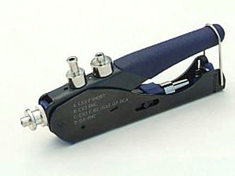 Cabelcon Compression Tool / Compression Pliers - Universal CX3 Connector Tool - Mini, Short, F, BNC, IEC for RG6/7/59 - Magnetic, Blue