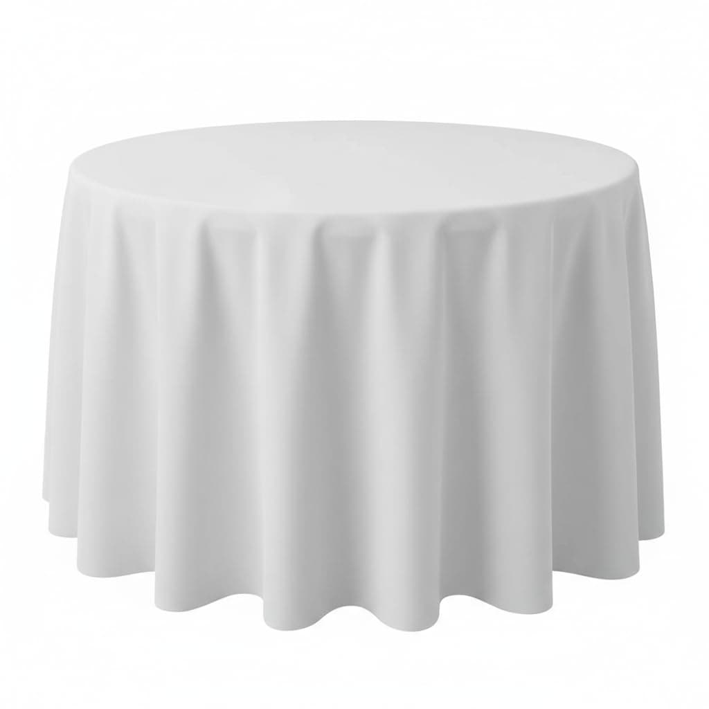 Surmente White Tablecloth for Round Tables, 90-inch Round Table Cloths for Weddings, Banquets, or Restaurants