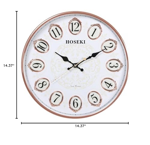 Sweep Second/Non Ticking Hand Wall Clock, Champagne (H-9310)