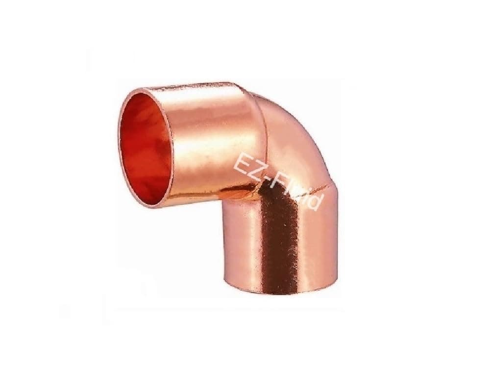 (1) EZ-FLUID Plumbing 2" C X C LF Short Radius Copper 90 Degree Elbow Pressure Copper Fitting with Sweat Solder Connection for Residential,Commercial.