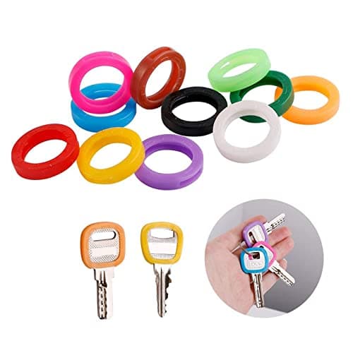 InterUS VIC VSEE 22PCS Key Caps Plastic Key Color Identifiers Covers Tags Key Covers Caps for Standard Flat House Keys Key Coding Rings in 11 Assorted Colors