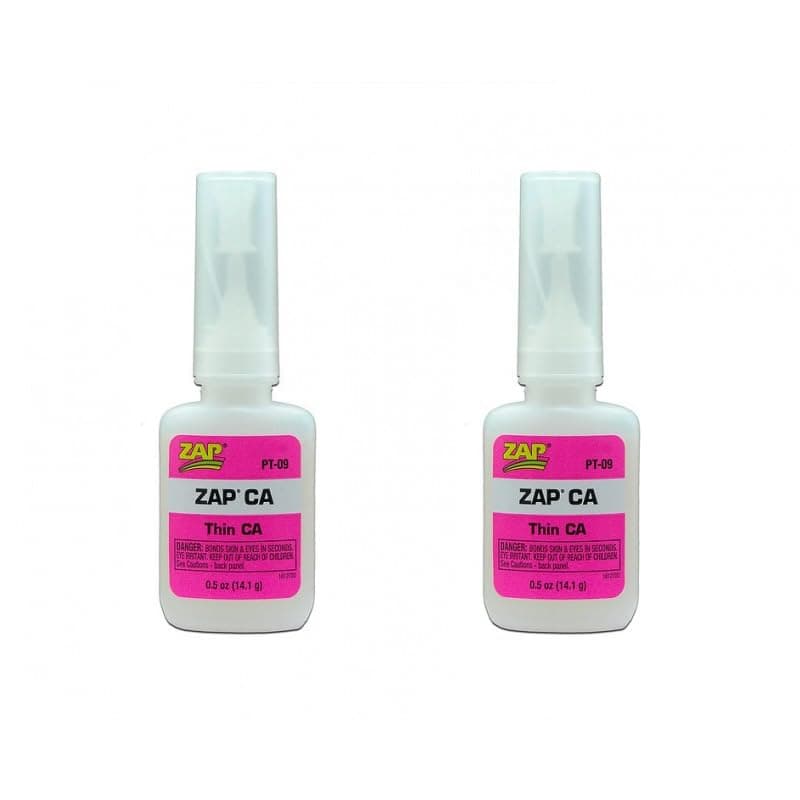 2 x PT09 ZAP-A-Gap Zap CA Super Thin Glue 1/2oz Works on Metal, Wood, Rubber, Aluminium, Fibreglass - 5525650