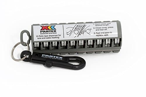 Cable Marker Keyring: 0-9 Self-Adhesive Labels by Partex