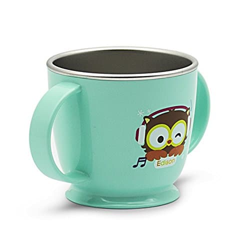Edison Owl Non-Slip Stainless Double Handle Cup (Blue)