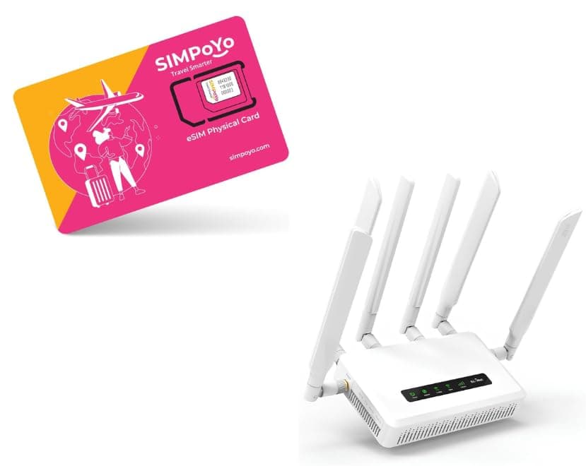 GL-X3000 (Spitz AX) Cellular Gateway 5G Router & Travel eSIM with Global 4G / 5G Networks
