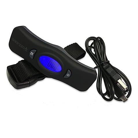 Balanzza 100 lb. Weight Limit Rechargeable USB Luggage Scale, Features Simple 1 Button Operation and Backlit, Easy-To-Read Display, USB Cable Included in Black