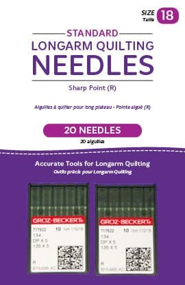 Handi QuilterLongarm Quilting Needles - Standard Sharp Point (R) Size 18 (Pack of 20)