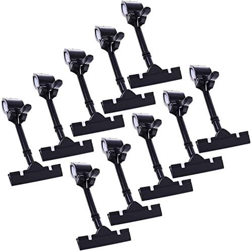 20PACK POP Adjustable Plastic Clip-on Style Merchandise Sign Display Clip Holder (Black)