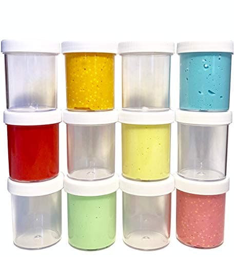 Slime Storage Jars 4 oz - (Available in 8 and 15 Packs) - Clear All Purpose containers - for All Glue Putty Making - Art, Craft and Hobby Storage containers … (15)