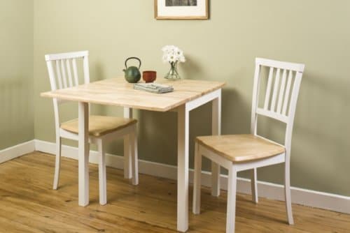 Jackson 3pc White and Natural Dropleaf Dinette Set