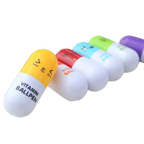 Pill Shape Scaleable Expression 6 Colors Ball-pen 1set 6pcs