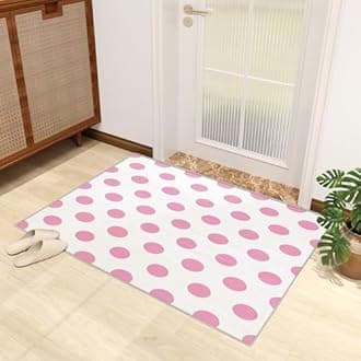 Polka Dot Rug Kids - Pink Polka Dot Rug, Girls Rugs for Living Room Bedroom, Washable Non Slip Soft Large Carpet, Patterned Area Rugs & Home Decor 100x150 cm