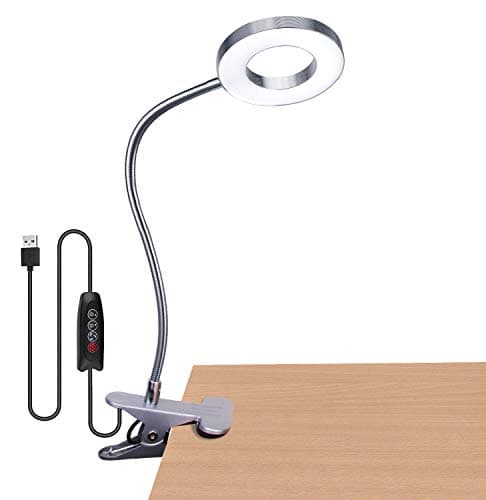 Book Reading Light in Bed - Clip on Lamp with 3 Brightness, Great for Bedside, Makeup Mirror, Headboard, Office, Desk, Dorm Room, Piano, Laptop and Daily Use (Silver)