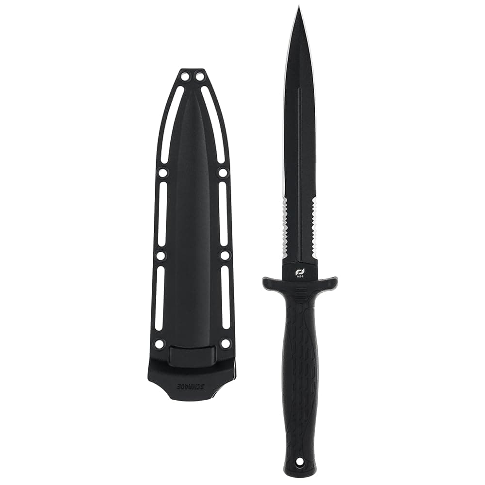 Schrade Delta Class Needle Magnum Serrated Fixed Blade with High Carbon Stainless Steel for Outdoor Survival